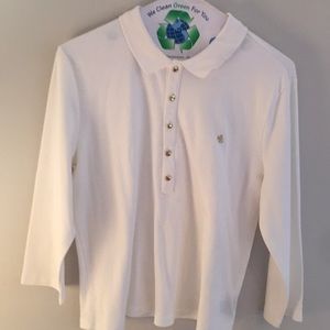 Vintage Ralph Lauren 3/4 sleeve  white top large